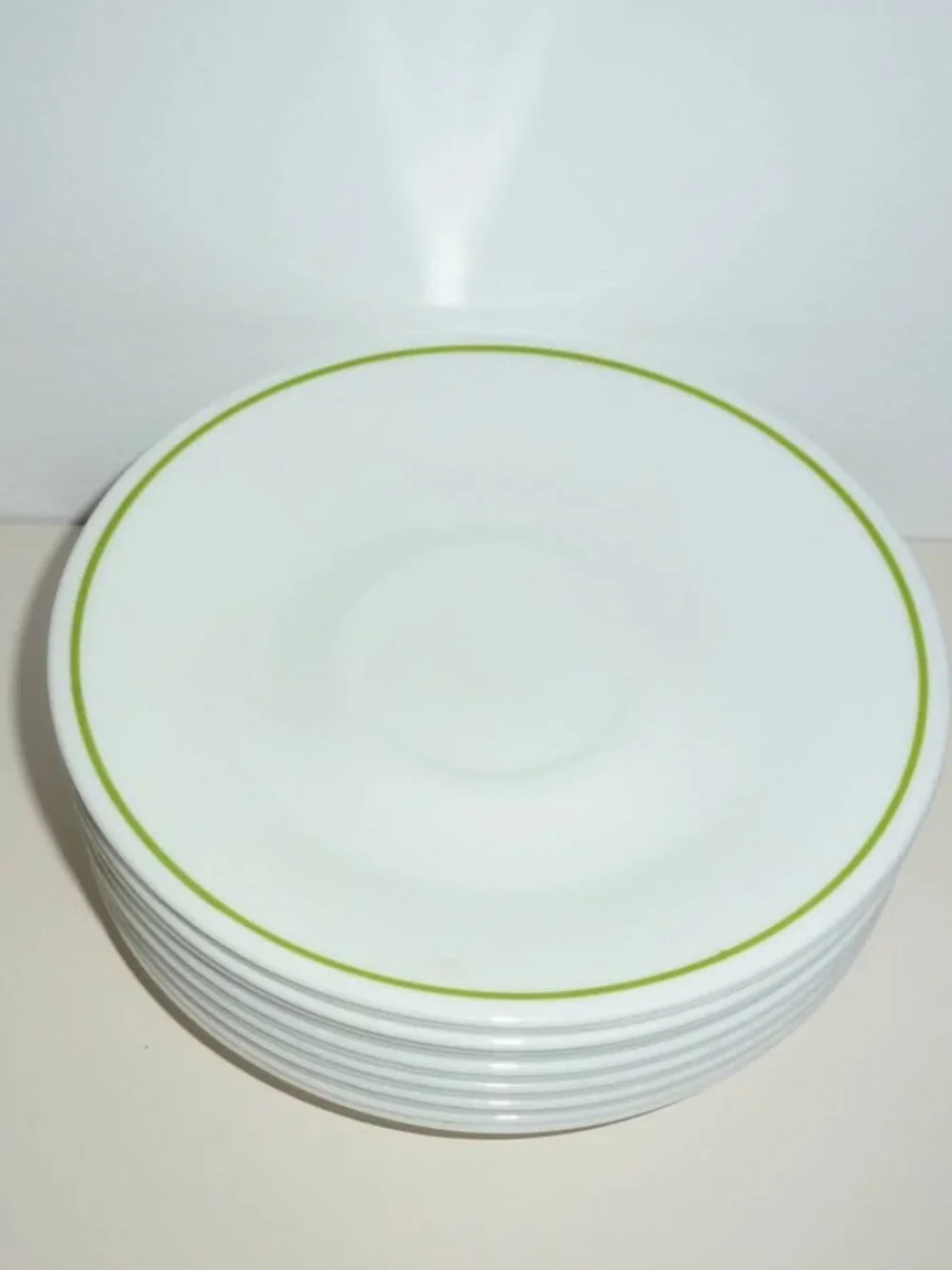 Set of 13 Corelle Spring Meadow Green Stripe Replacement Saucer Plates
